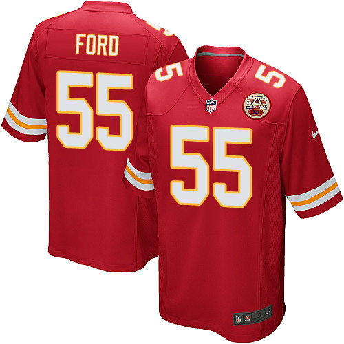 Men's Game Dee Ford Nike Jersey Red Home - #55 NFL Kansas City Chiefs